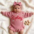 Personalized Baby Bodysuit Set - Round Neck Long Sleeve