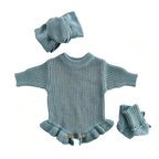 Personalized Baby Bodysuit Set - Round Neck Long Sleeve