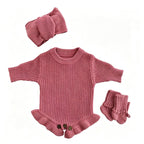 Personalized Baby Bodysuit Set - Round Neck Long Sleeve