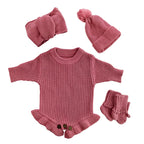 Personalized Baby Bodysuit Set - Round Neck Long Sleeve