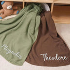 Personalized Baby Stroller Blanket - Embroidered Name Text
