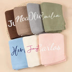 Personalized Baby Stroller Blanket - Embroidered Name Text