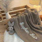 Personalized Baby Stroller Blanket - Embroidered Name Text