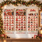Personalized Christmas Advent Calendar – Fabric Wall-Hanging Banner with 24 Fillable Pockets