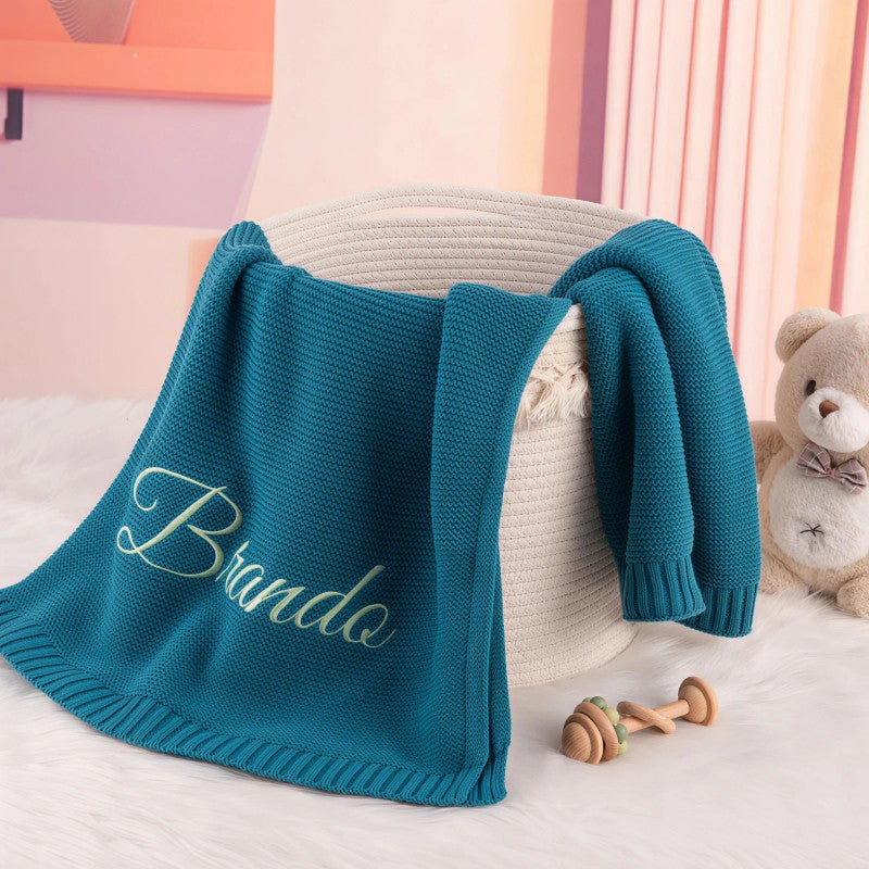 Personalized Embroidered Baby Blanket - Rectangle with Custom Name