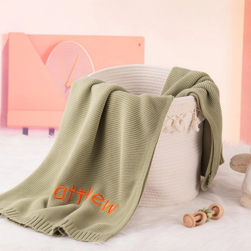 Personalized Embroidered Baby Blanket - Rectangle with Custom Name