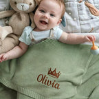 Personalized Embroidered Baby Blanket - Rectangle with Custom Name