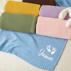 Personalized Embroidered Baby Blanket - Rectangle with Custom Name