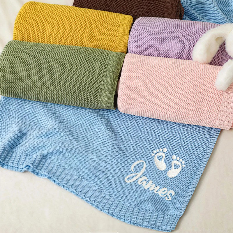 Personalized Embroidered Baby Blanket - Rectangle with Custom Name