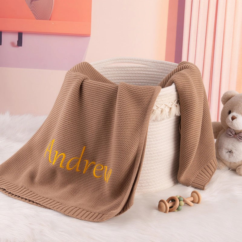 Personalized Embroidered Baby Blanket - Rectangle with Custom Name