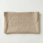 Personalized Embroidered Knitted Baby Blanket - Pointelle Pattern