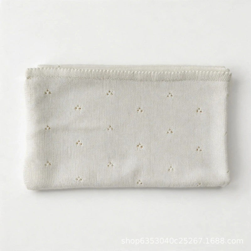 Personalized Embroidered Knitted Baby Blanket - Pointelle Pattern