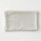 Personalized Embroidered Knitted Baby Blanket - Pointelle Pattern