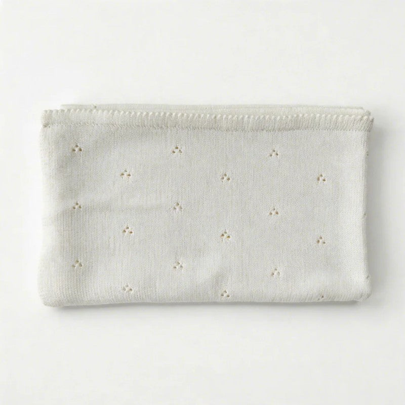 Personalized Embroidered Knitted Baby Blanket - Pointelle Pattern