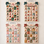 Personalized Fabric Advent Calendar - Christmas Wall Hanging with 24 Fillable Pockets
