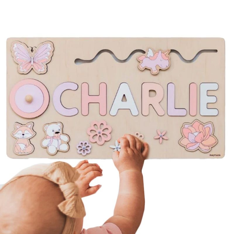 Personalized Wooden Name Puzzle Board - Nursery Decor