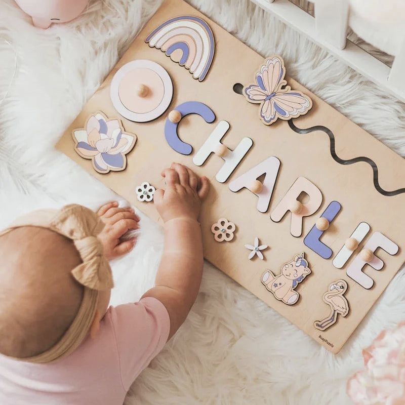 Personalized Wooden Name Puzzle Board - Nursery Decor