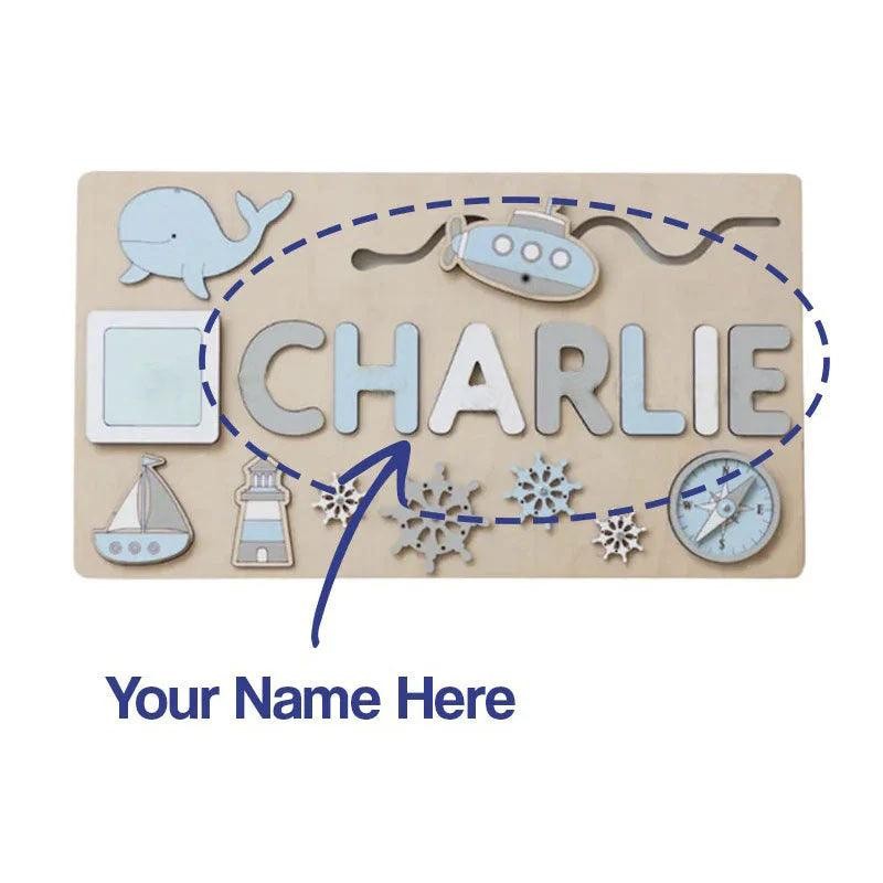 Personalized Wooden Name Puzzle Board - Nursery Decor
