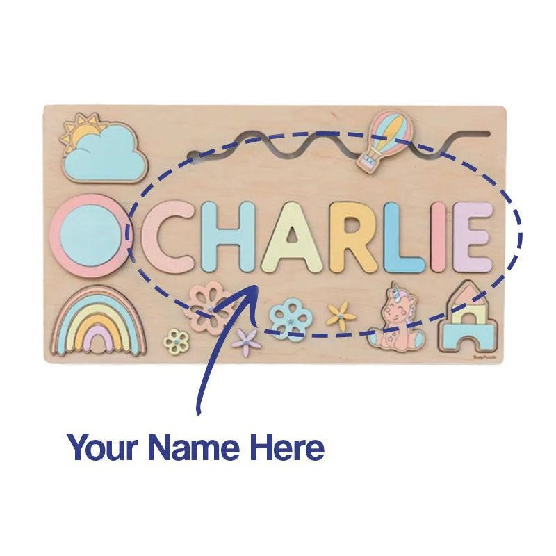 Personalized Wooden Name Puzzle Board - Nursery Decor
