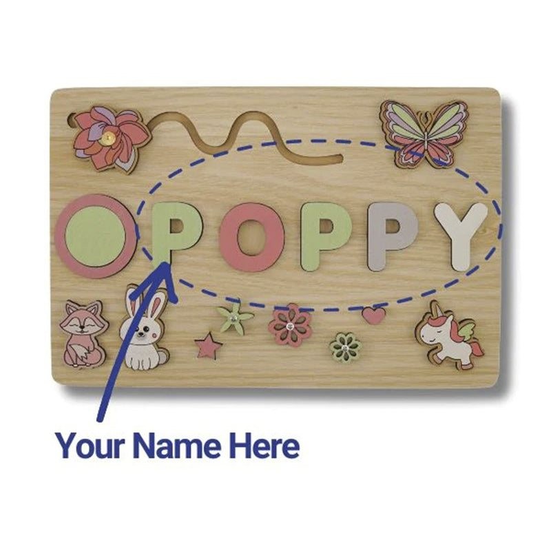 Personalized Wooden Name Puzzle Board - Nursery Decor