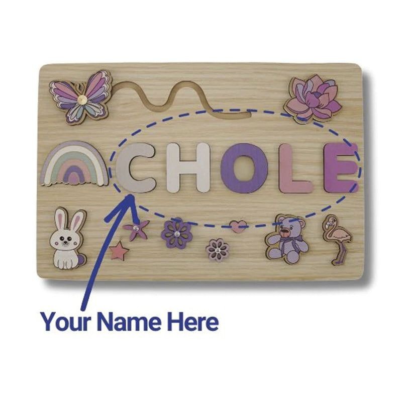 Personalized Wooden Name Puzzle Board - Nursery Decor