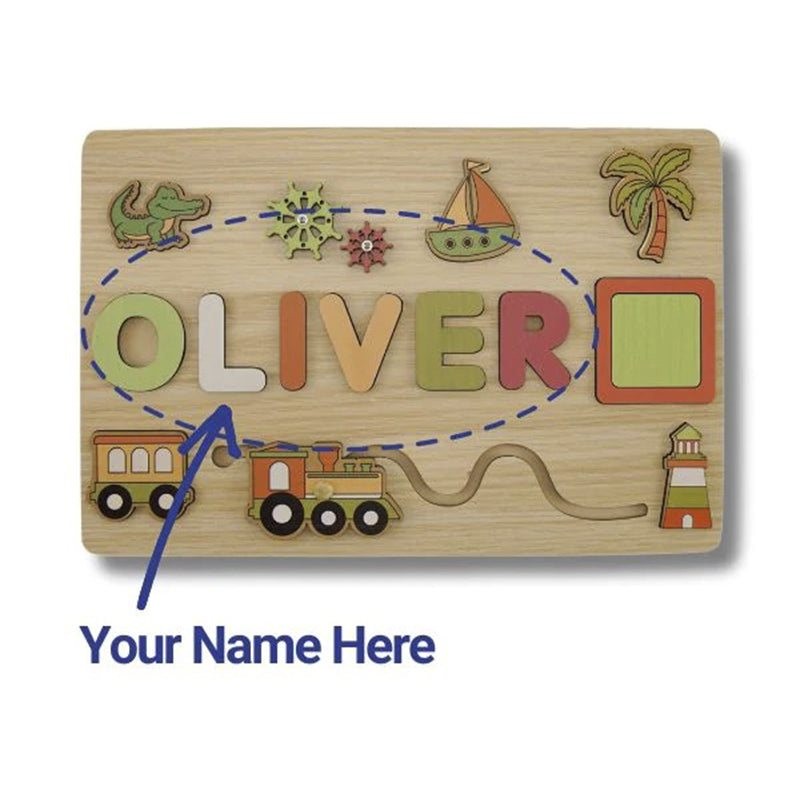 Personalized Wooden Name Puzzle Board - Nursery Decor