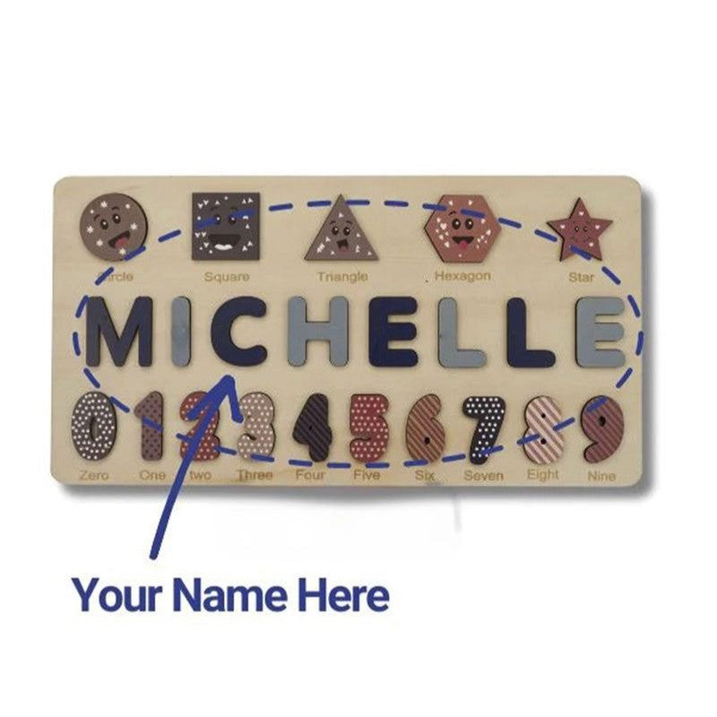Personalized Wooden Name Puzzle Board - Nursery Decor
