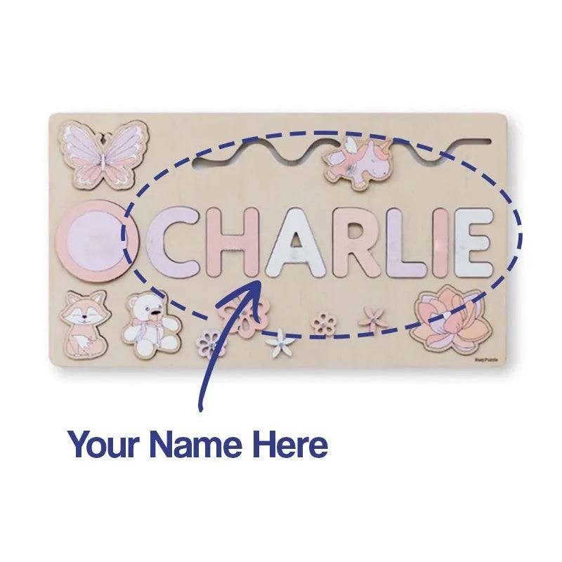 Personalized Wooden Name Puzzle Board - Nursery Decor