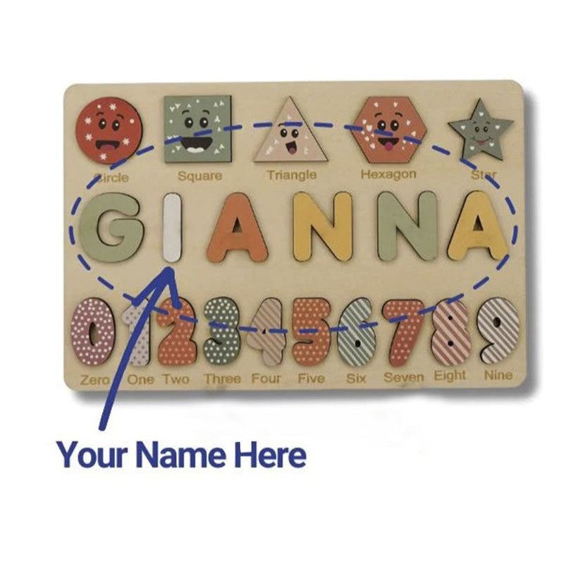 Personalized Wooden Name Puzzle Board - Nursery Decor