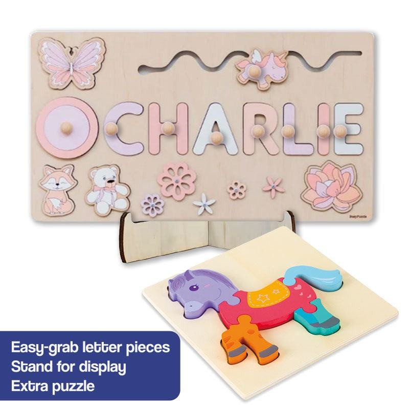 Personalized Wooden Name Puzzle Board - Nursery Decor
