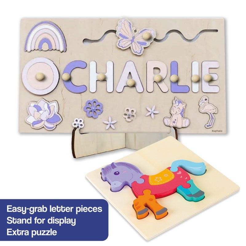 Personalized Wooden Name Puzzle Board - Nursery Decor
