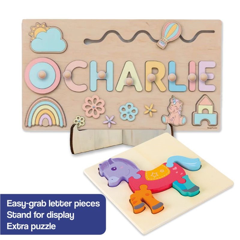Personalized Wooden Name Puzzle Board - Nursery Decor