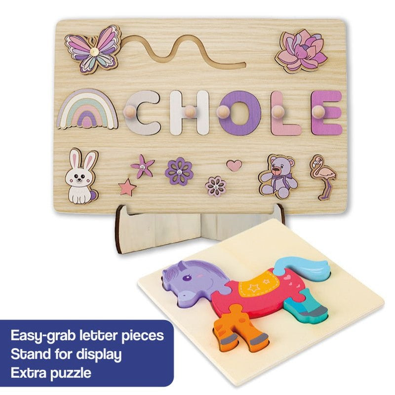 Personalized Wooden Name Puzzle Board - Nursery Decor