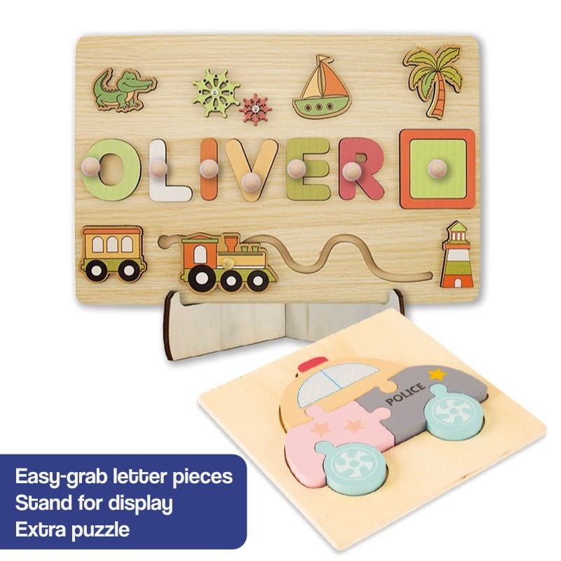 Personalized Wooden Name Puzzle Board - Nursery Decor