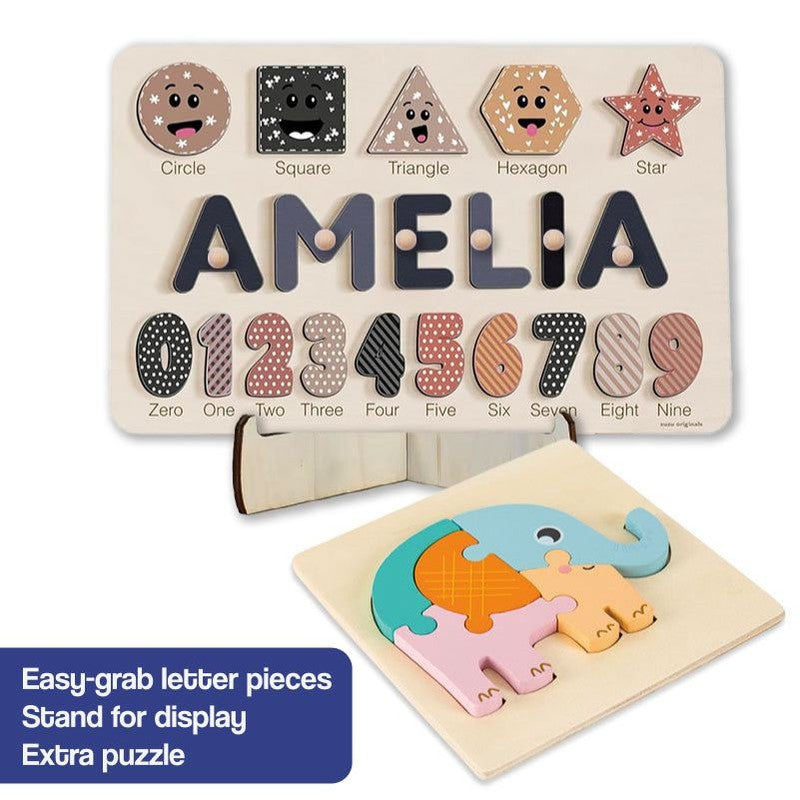 Personalized Wooden Name Puzzle Board - Nursery Decor
