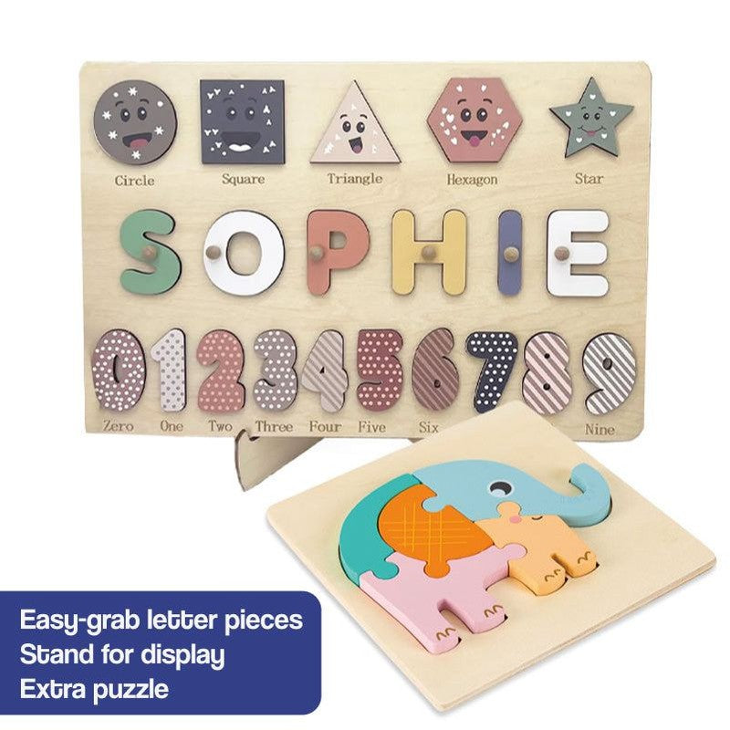 Personalized Wooden Name Puzzle Board - Nursery Decor