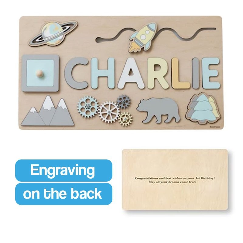 Personalized Wooden Name Puzzle Board - Nursery Decor