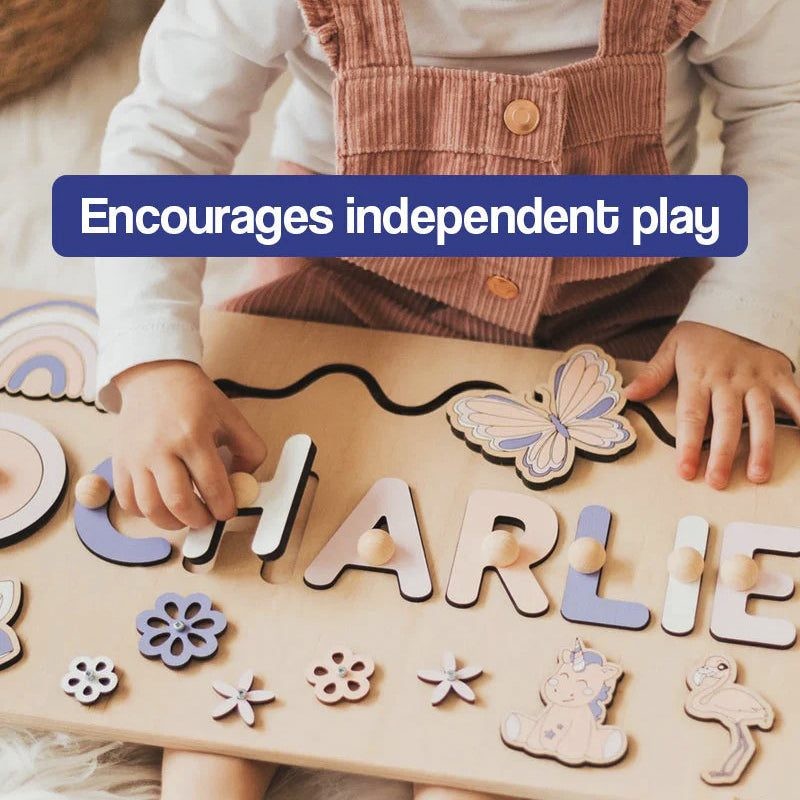 Personalized Wooden Name Puzzle Board - Nursery Decor