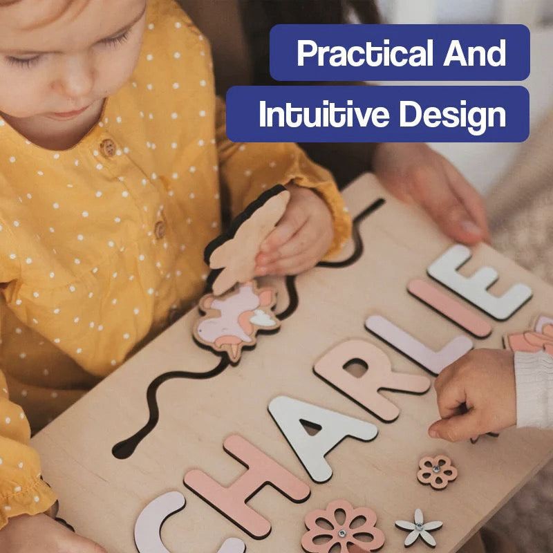 Personalized Wooden Name Puzzle Board - Nursery Decor