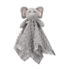 Plush Animal Security Blanket - Textured Blanket with Satin-Style Trim