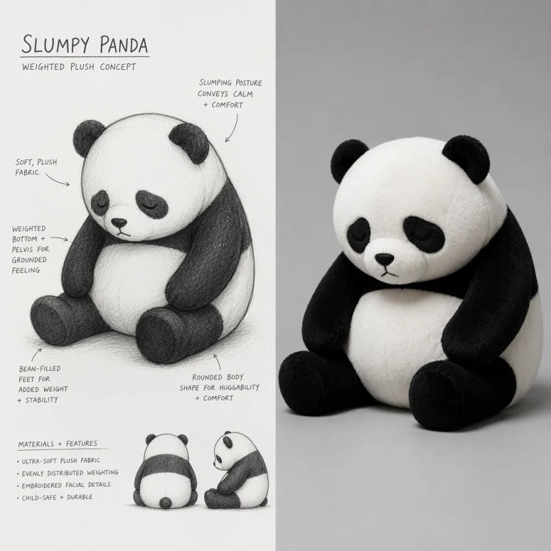 Plush Panda Toy - Flat Lying Posture