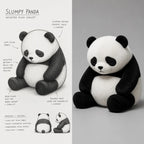 Plush Panda Toy - Flat Lying Posture