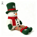 Plush Snowman Doll - Christmas Decoration with Top Hat and Scarf