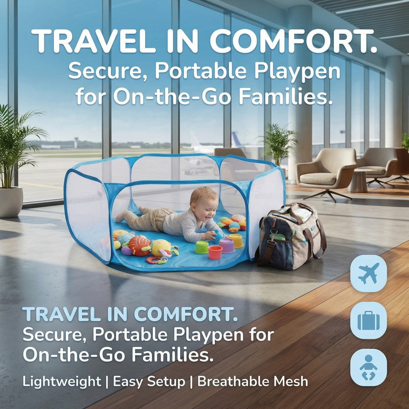 Portable Pop-Up Playpen for Toddlers - Hexagonal Shape