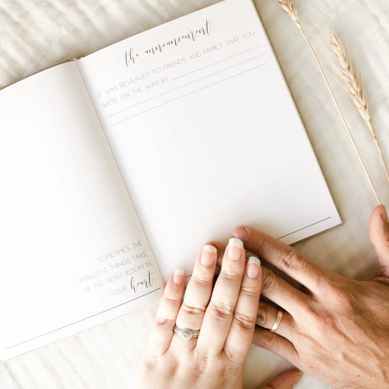 Pregnancy Journal with Customizable Pages - Natural Beige