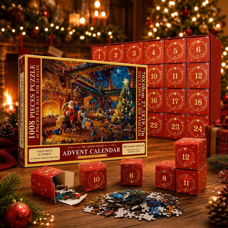 Puzzle Advent Calendar - Christmas-themed Motif with 1008 Pieces