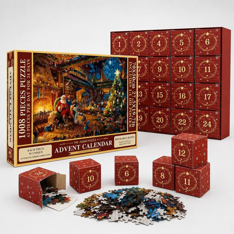 Puzzle Advent Calendar - Christmas-themed Motif with 1008 Pieces