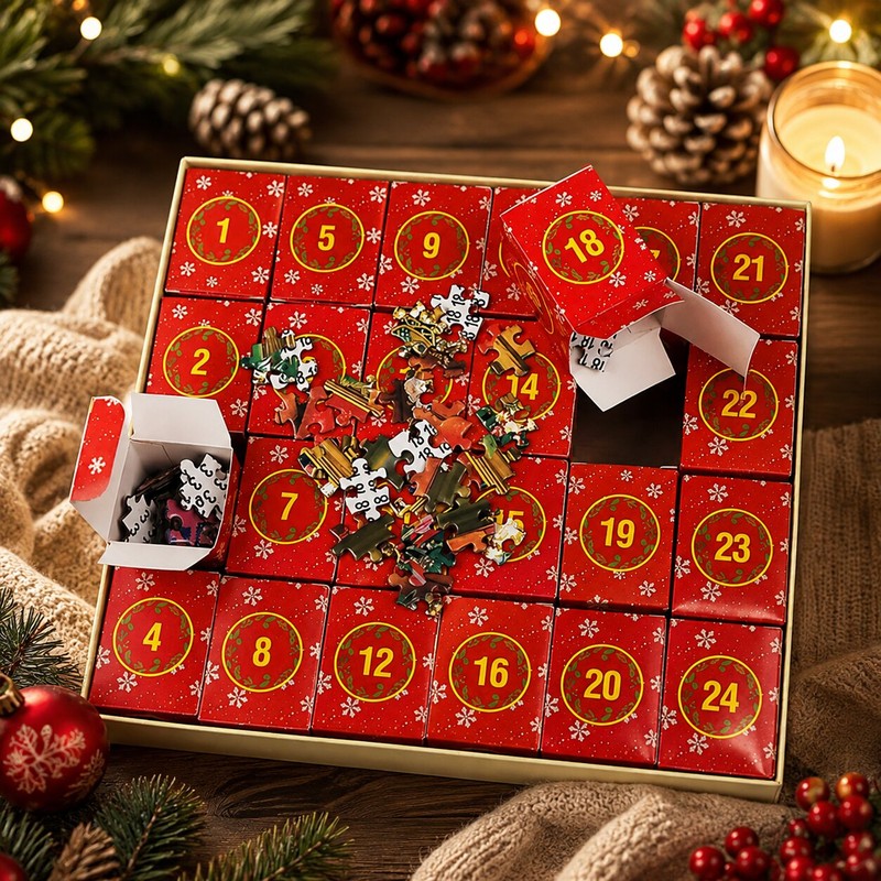 Puzzle Advent Calendar - Christmas-themed Motif with 1008 Pieces