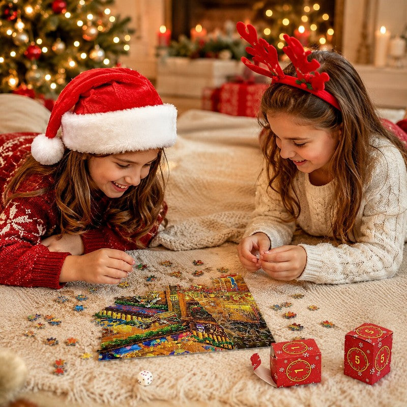 Puzzle Advent Calendar - Christmas-themed Motif with 1008 Pieces
