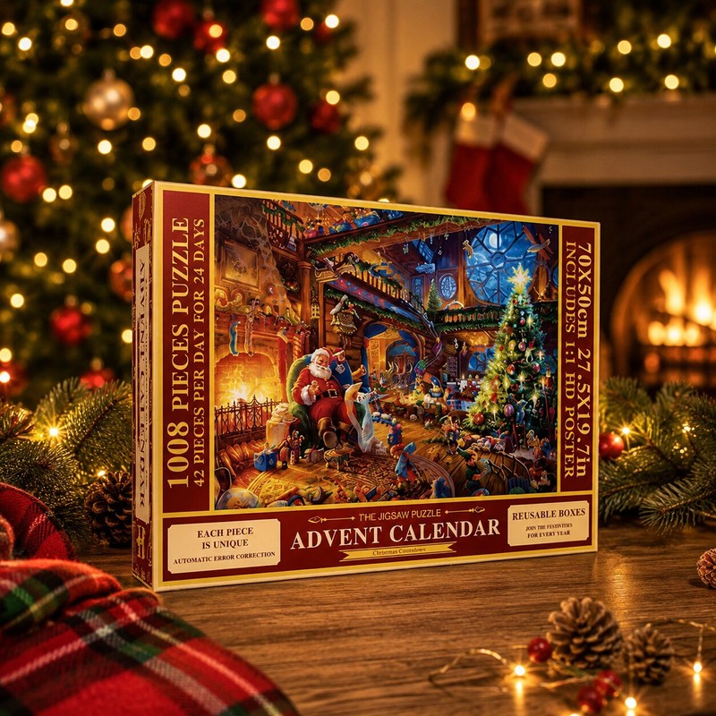Puzzle Advent Calendar - Christmas-themed Motif with 1008 Pieces